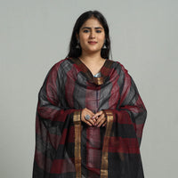 Multicolor - Handloom Cotton Nizam Zari Border Mangalagiri Dupatta 18