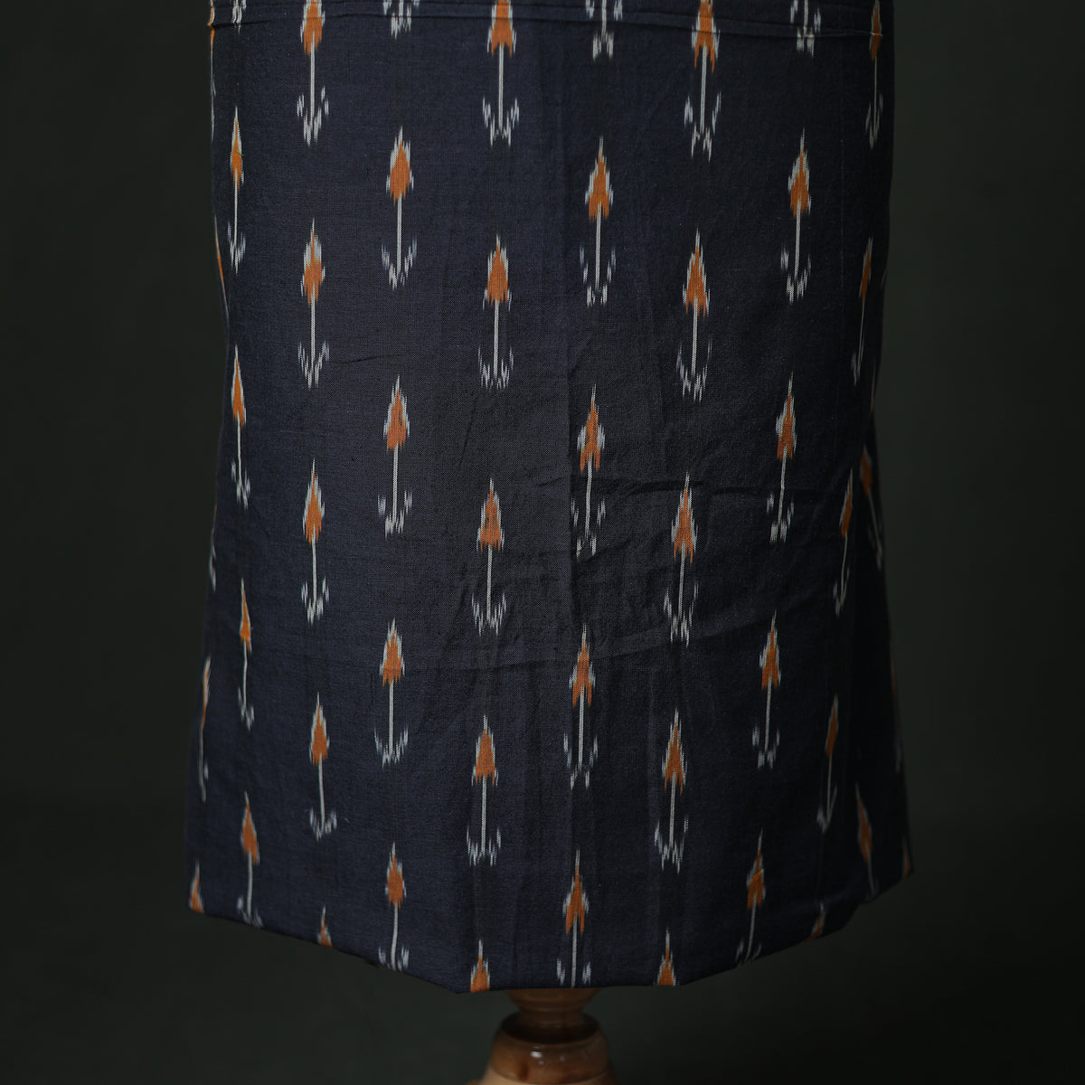 Pochampally Ikat Cotton Unstitched Dress Material: Kurta & Dupatta with Jewellery 31