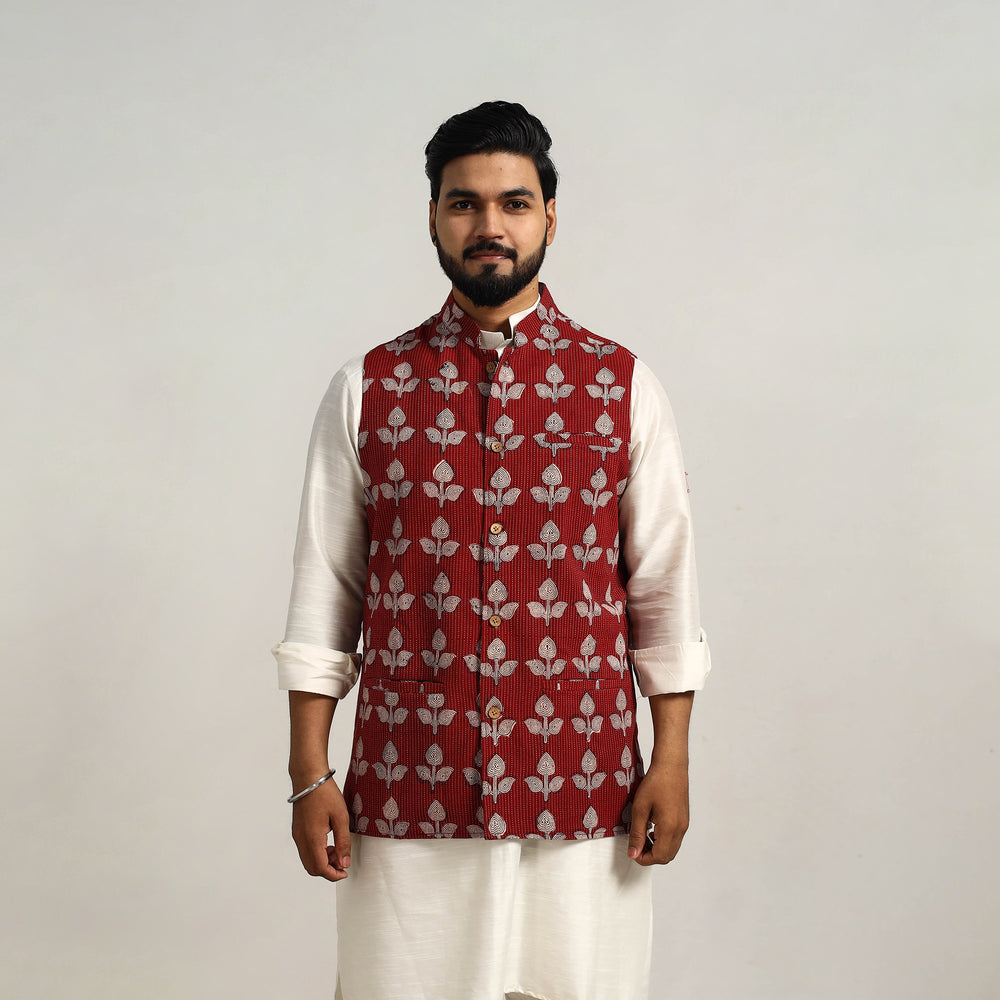 Bagh Print Nehru Jacket for Men 12