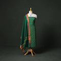 Pochampally Ikat Cotton Unstitched Dress Material: Kurta & Dupatta with Jewellery 32