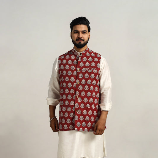 Bagh Print Nehru Jacket for Men 11