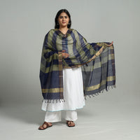 Multicolor - Handloom Cotton Nizam Zari Border Mangalagiri Dupatta 22