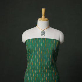 Pochampally Ikat Cotton Unstitched Dress Material: Kurta & Dupatta with Jewellery 33