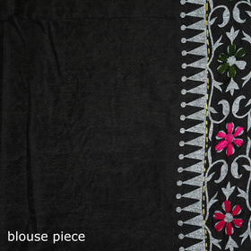 Phulkari Hand Embroidered Chanderi Silk Chapa Work Saree 03