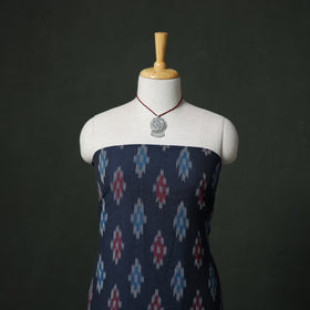 Pochampally Ikat Cotton Unstitched Dress Material: Kurta & Dupatta with Jewellery 34
