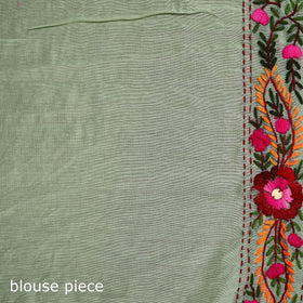 Phulkari Hand Embroidered Chanderi Silk Chapa Work Saree 04
