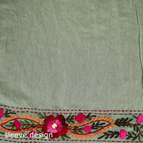 Phulkari Hand Embroidered Chanderi Silk Chapa Work Saree 04