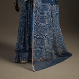 Batik Hand Block Print Kota Doria Cotton Saree 01