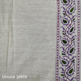 Phulkari Hand Embroidered Chanderi Silk Chapa Work Saree 06