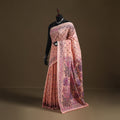 Phulkari Hand Embroidered Chanderi Silk Chapa Work Saree 07
