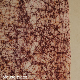 Brown - mul cotton hand batik saree 52 - handcrafted