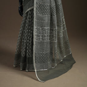 Batik Hand Block Print Kota Doria Cotton Saree 06