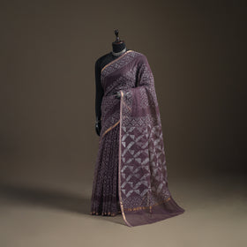 Batik Hand Block Print Kota Doria Cotton Saree 07