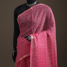 Batik Hand Block Print Kota Doria Cotton Saree 08