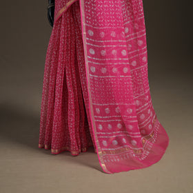 Batik Hand Block Print Kota Doria Cotton Saree 08