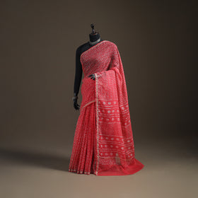 Batik hand block print kota doria cotton saree