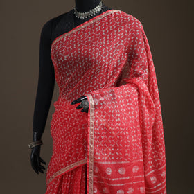 Batik hand block print kota doria cotton saree