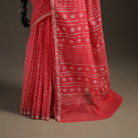 Batik hand block print kota doria cotton saree