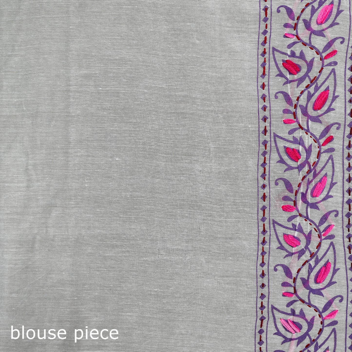 White - Phulkari Hand Embroidered Chanderi Silk Chapa Work Saree 15