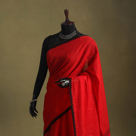 Red - handwoven cotton begumpuri saree 23 - handcrafted