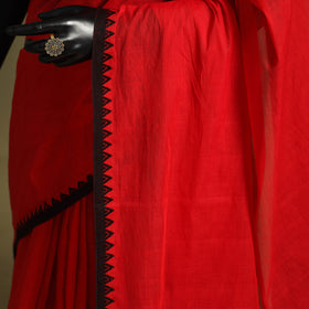 Red - handwoven cotton begumpuri saree 23 - handcrafted