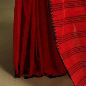 Red - handwoven cotton begumpuri saree 23 - handcrafted