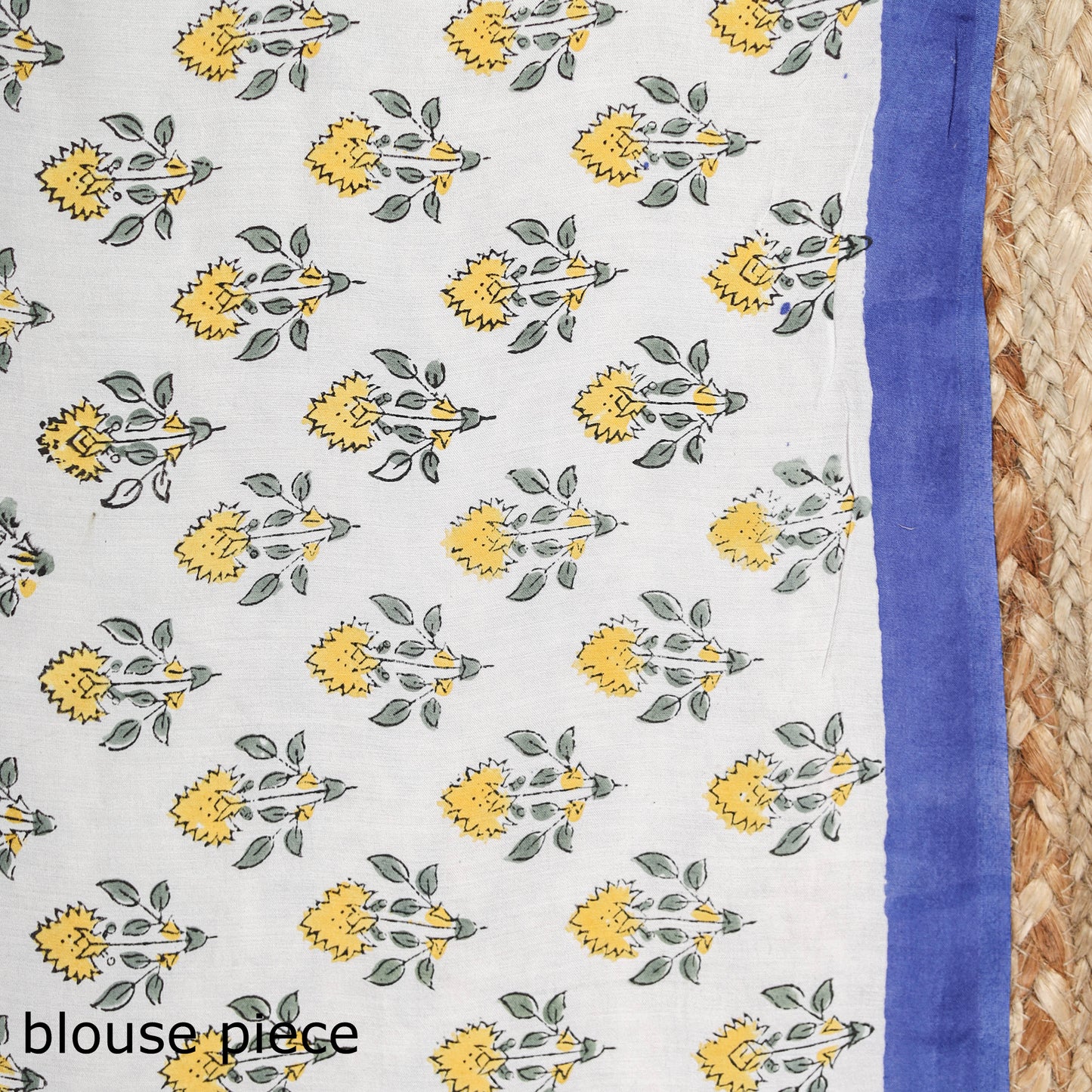 Blue - Modal Silk Hand Block Sanganeri Print Saree 03