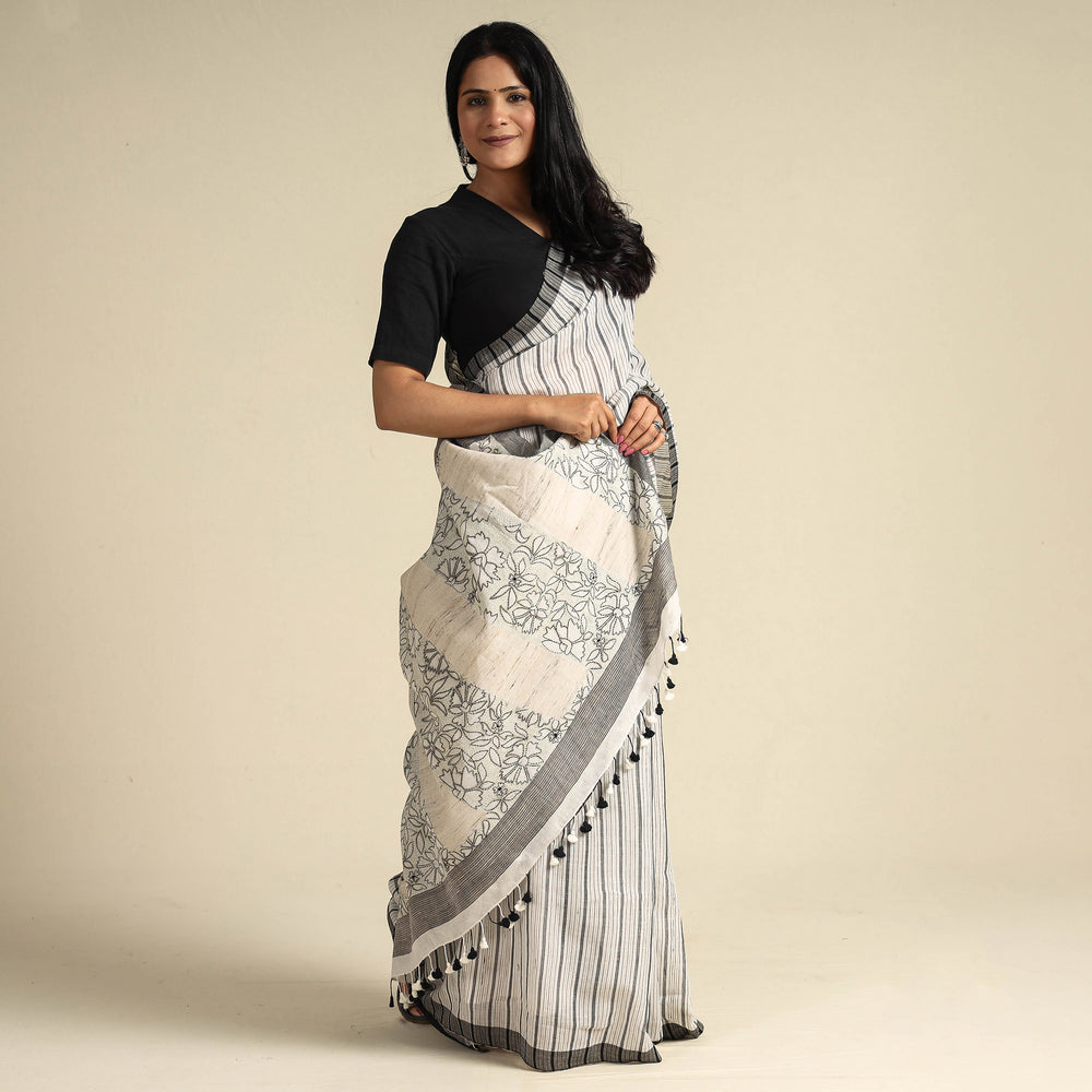 Kantha embroidery Saree