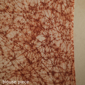 Brown - mul cotton hand batik saree 57 - handcrafted