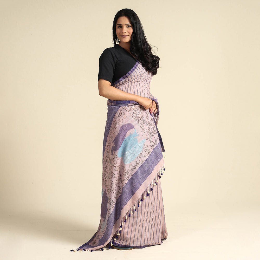 Kantha embroidery Saree