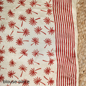 Beige - Modal Silk Hand Block Print Bagru Saree 06