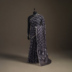 Batik Hand Block Print Kota Doria Cotton Saree 15