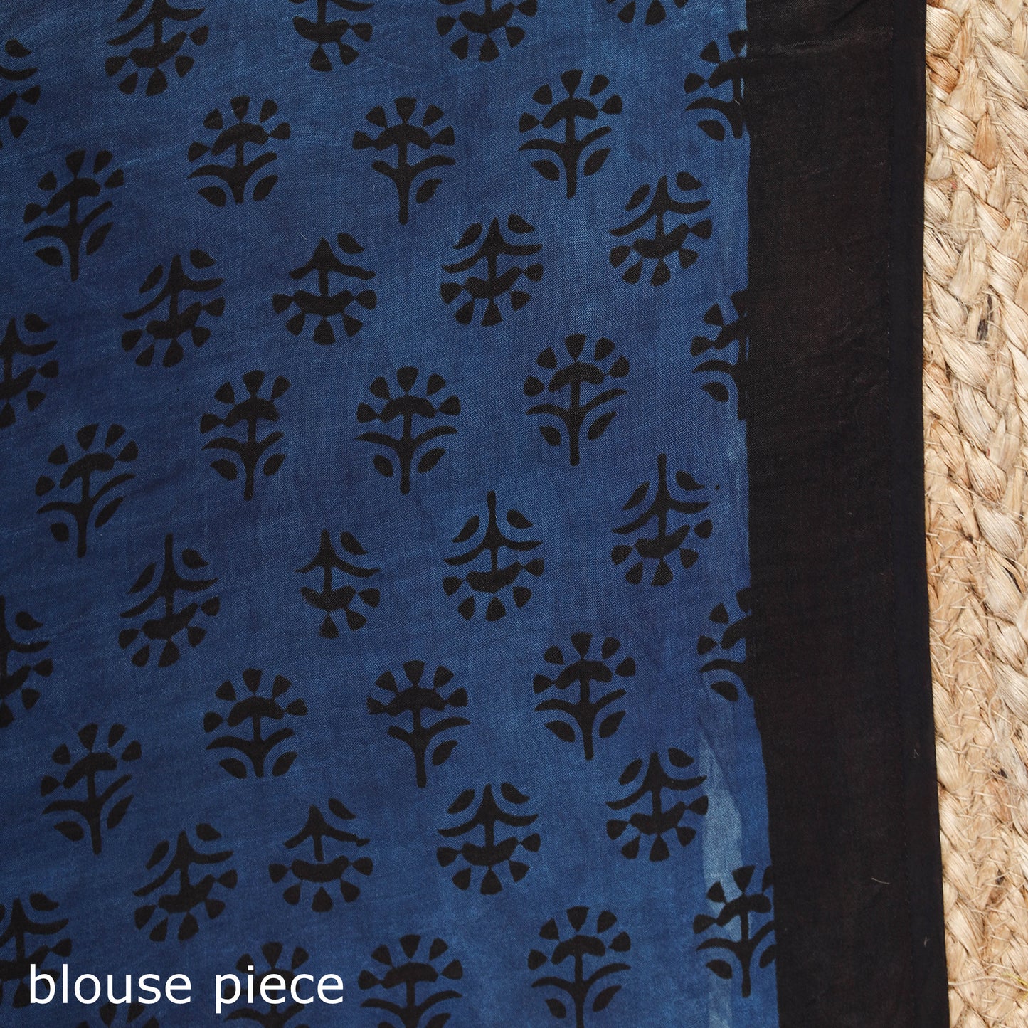 Black - Modal Silk Hand Block Print Bagru Saree 07