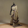 Brown - Modal Silk Hand Block Print Bagru Saree 08