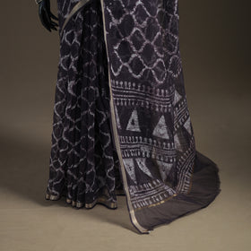 Batik Hand Block Print Kota Doria Cotton Saree 15