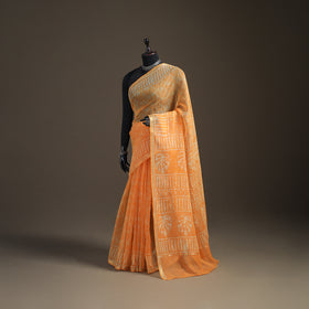 Batik Hand Block Print Kota Doria Cotton Saree 16
