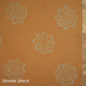 Batik Hand Block Print Kota Doria Cotton Saree 16