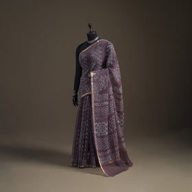 Batik Hand Block Print Kota Doria Cotton Saree 17