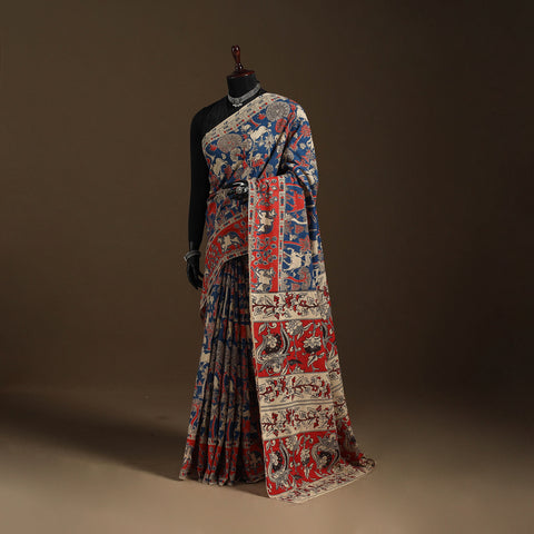 Blue - printed cotton nellore kalamkari saree 69