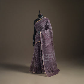 Batik Hand Block Print Kota Doria Cotton Saree 18