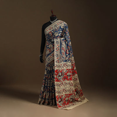 Blue - printed cotton nellore kalamkari saree 70