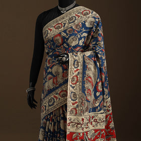 Blue - printed cotton nellore kalamkari saree 70