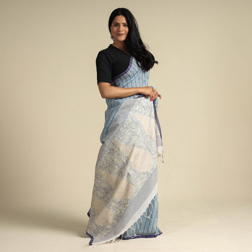 Kantha embroidery Saree