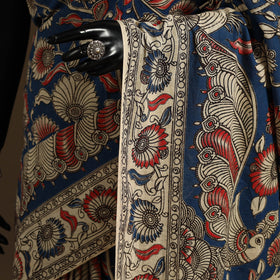 Blue - printed cotton nellore kalamkari saree 70