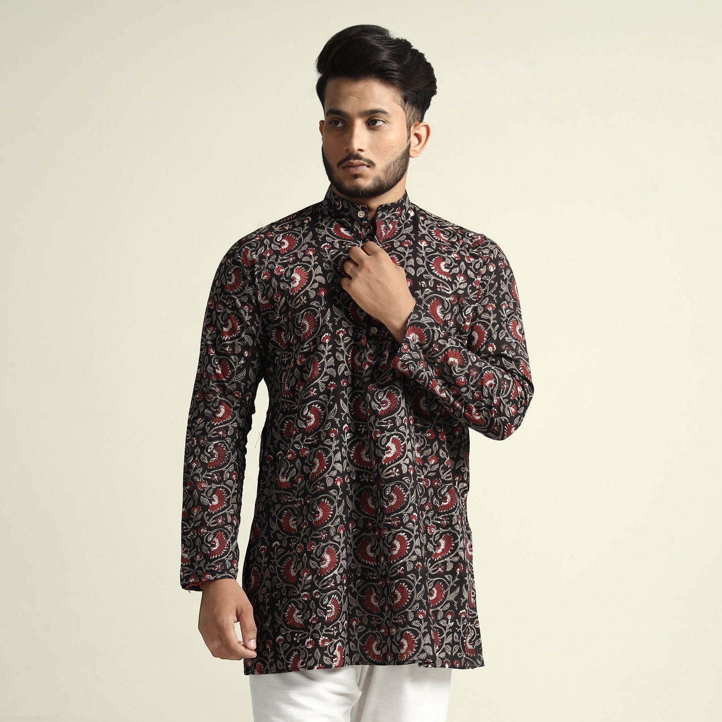 bagru men short kurta