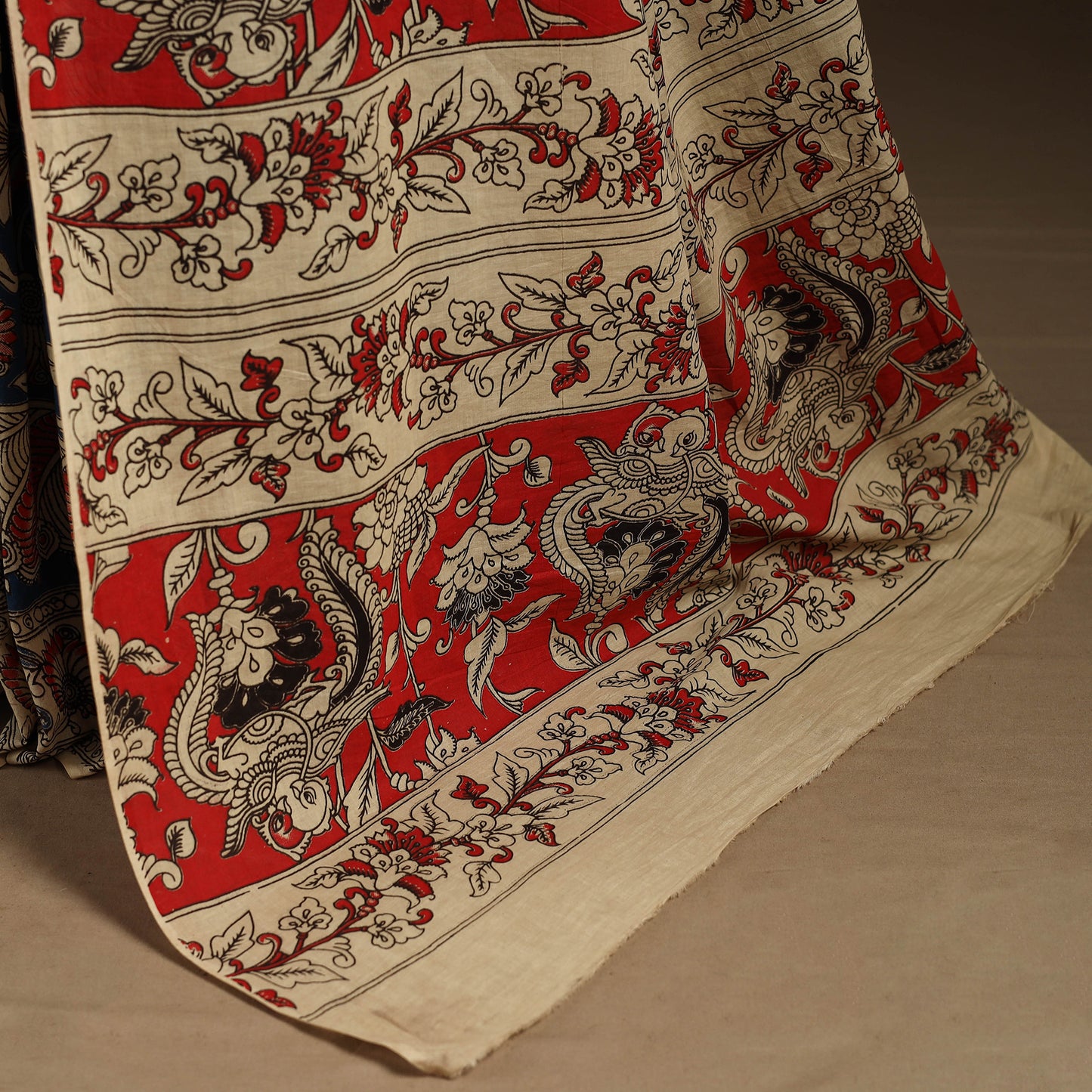 Blue - printed cotton nellore kalamkari saree 70