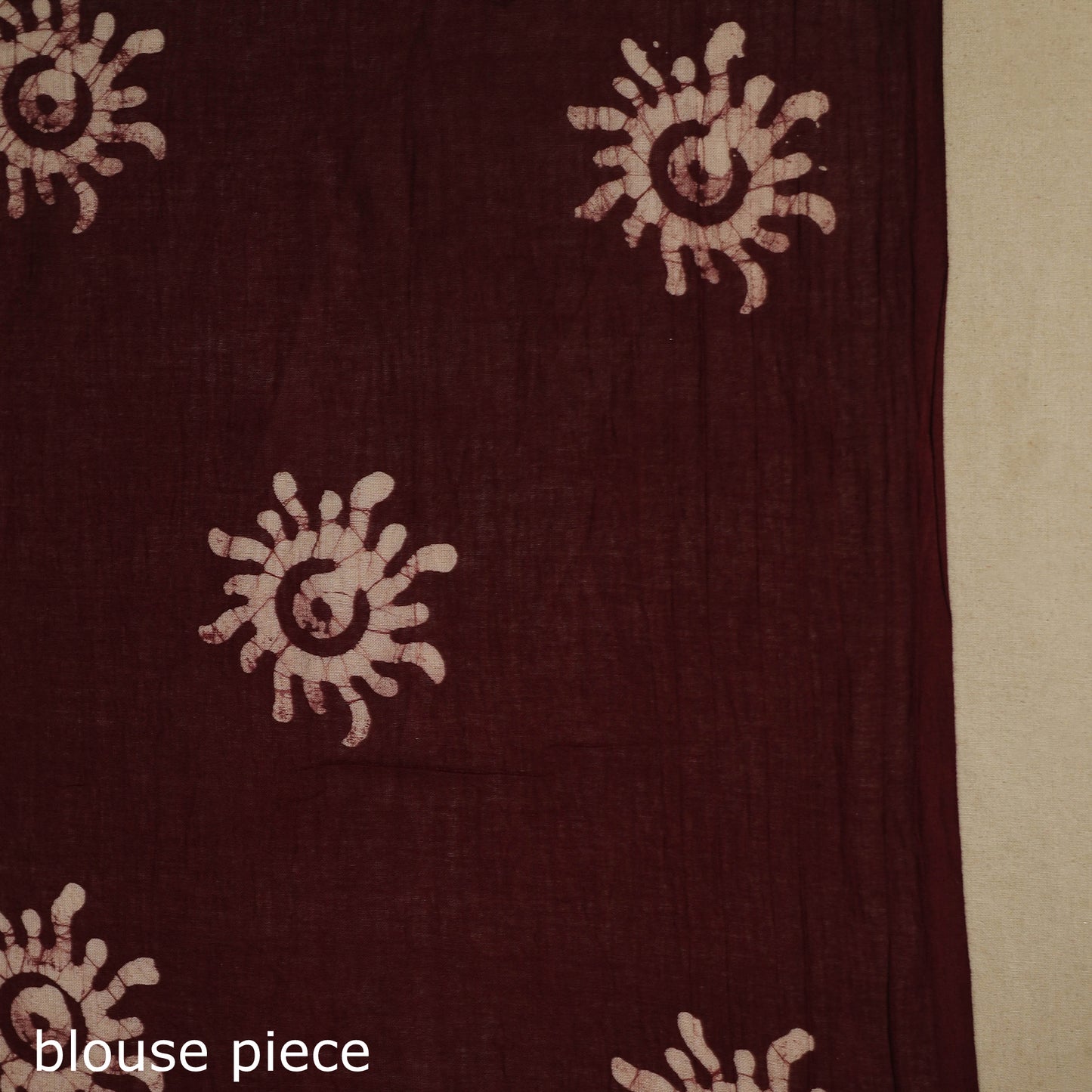 Brown - mul cotton hand batik saree 63 - handcrafted