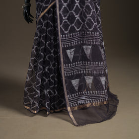 Batik Hand Block Print Kota Doria Cotton Saree 19