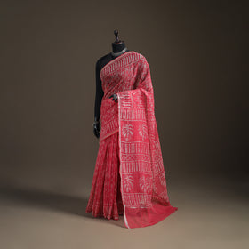 Batik hand block print kota doria cotton saree