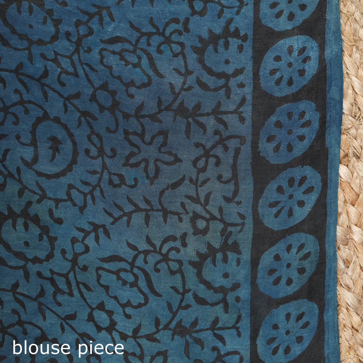 Blue - Modal Silk Hand Block Print Bagru Saree 13